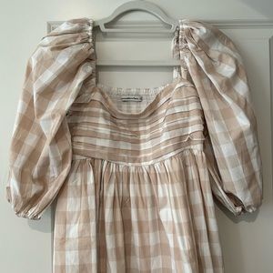 Abercrombie & Fitch Women's Ruched Bodice Puff Sleeve Mini Dress